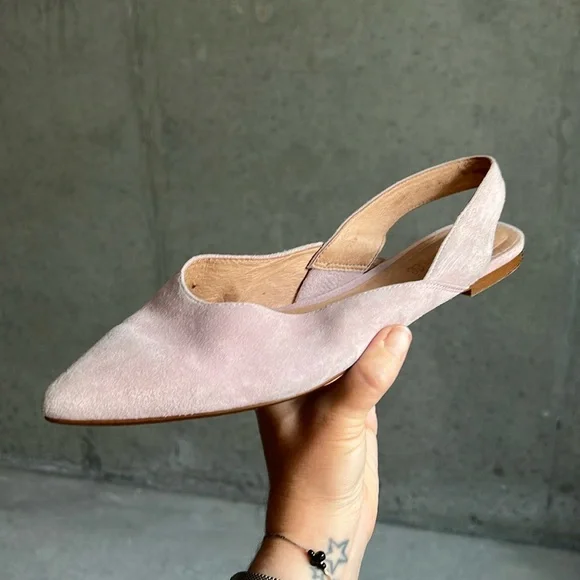 Suede Madewell Slingback Flats Madewell Shoes Blush Madewell Ava